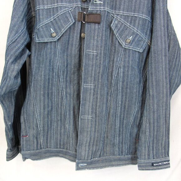 MO JEANS Maurice Malone Textured Denim Hip Hop 90's Jean Jacket RN94517 Size XL - Picture 3 of 11